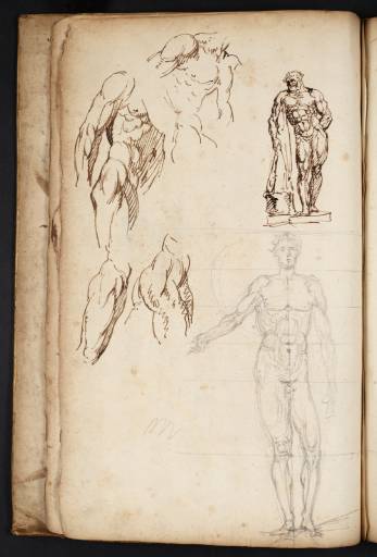 Study Of The Farnese Hercules Reversed A Standing Male Nude And