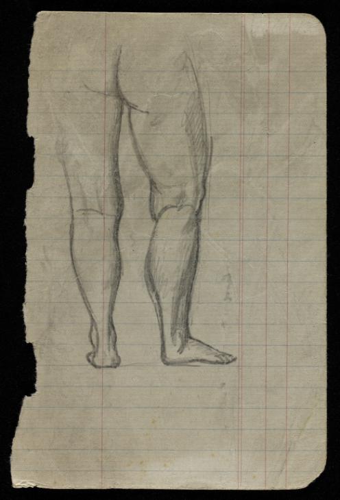 Sketches Of The Back Of The Bottom Half Of A Female Nude And The Back