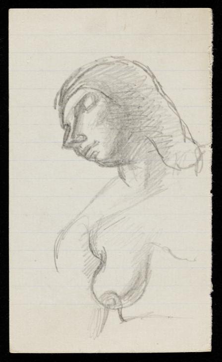 Sketch Of The Top Half Of A Female Nude With Eyes Closed Bernard