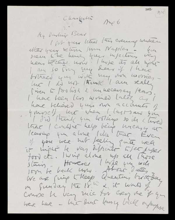 Letter From Vanessa Bell To Duncan Grant Vanessa Bell Recipient