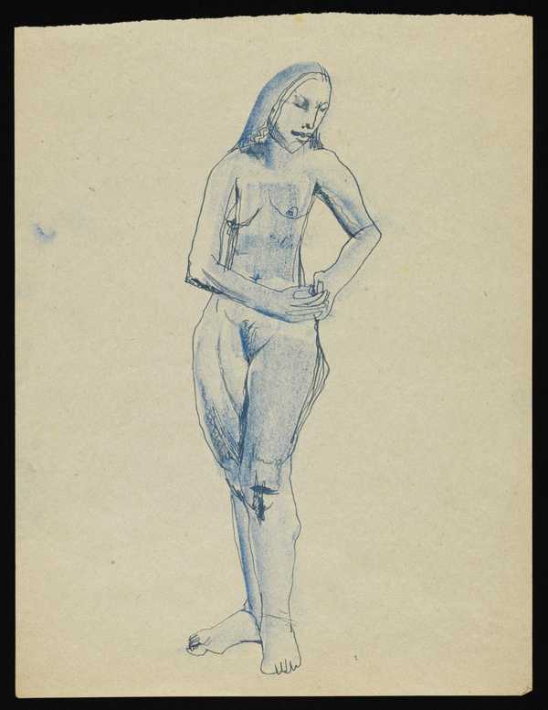 Sketch Of A Female Nude With Her Hands Held To One Hip Felicia Browne