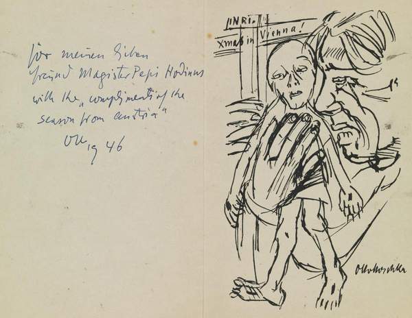 Christmas Card From Oskar Kokoschka To J P Hodin Oskar Kokoschka