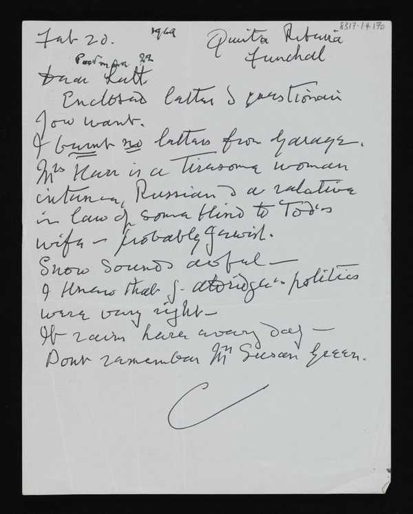 Letter From Cedric Morris To Arthur Lett Haines Sir Cedric Morris Bt