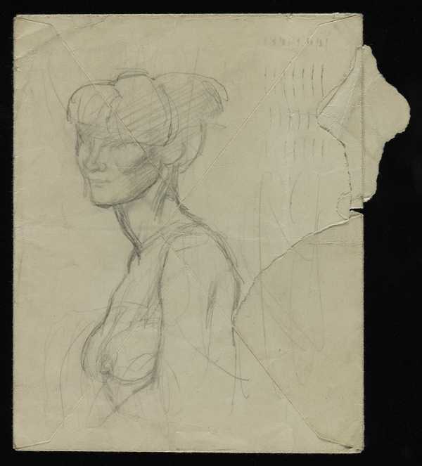 Sketch Of The Head And Torso Of A Female Nude Bernard Meninsky C