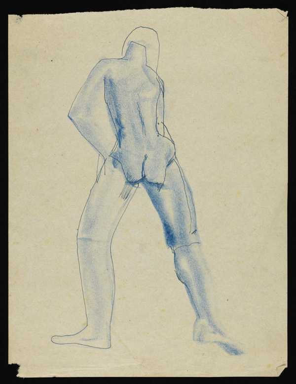 Sketch Of A Nude Figure Seen From Behind Felicia Browne Felicia