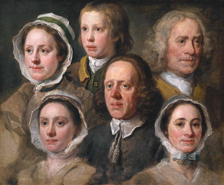William Hogarth 'Heads of Six of Hogarth's Servants' circa 1750-5