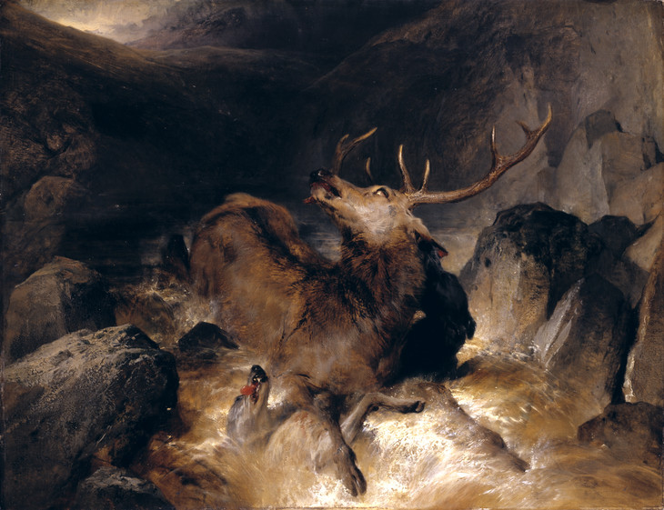 Sir Edwin Henry Landseer 'Deer and Deer Hounds in a Mountain Torrent ('The Hunted Stag')' ?1832, exhibited 1833