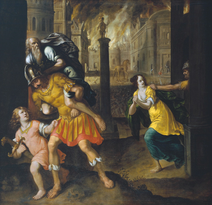 Henry Gibbs 'Aeneas and his Family Fleeing Burning Troy' 1654