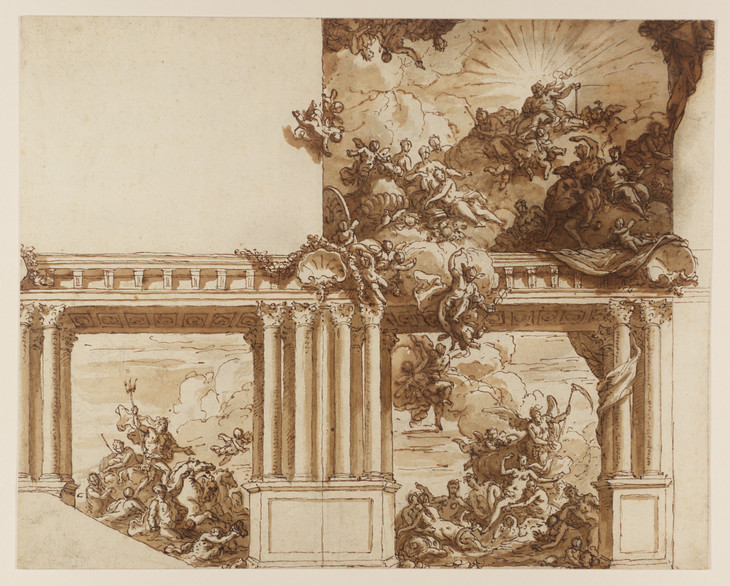 Sir James Thornhill 'A Ceiling and Wall Decoration' circa 1715-25