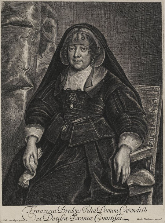 William Faithorne after Anthony van Dyck 'Francesca Bridges Filia Domini Cavendish bet Dotissa Exoniae Comitissa, 1650-63' 1650-1663