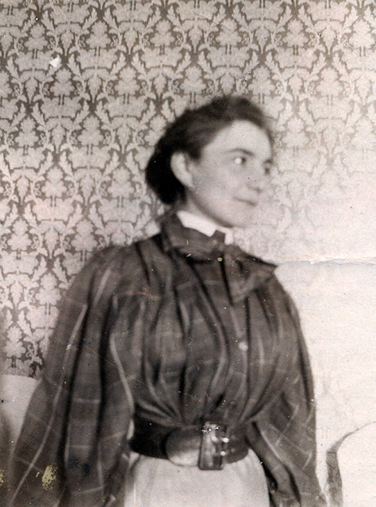 Stanislawa de Karlowska in her artist's smock c.1897–8