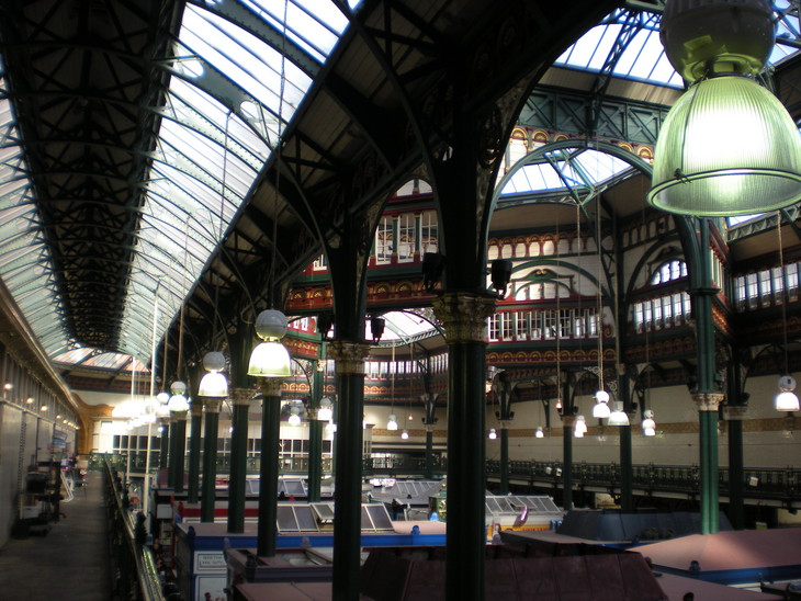 The roof of Leeds Market in the adjoining hall to where Gilman's painting was made
