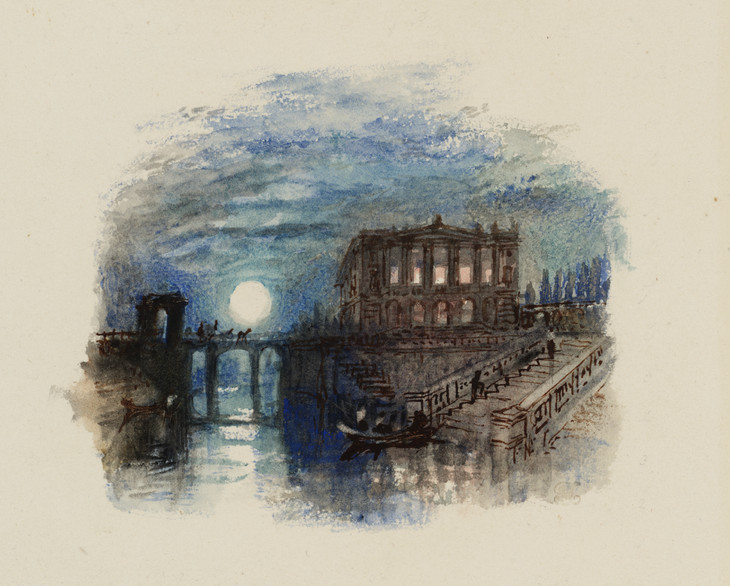 Joseph Mallord William Turner 'A Villa. Moon-Light (A Villa on the Night of a Festa di Ballo), for Rogers's 'Italy'' c.1826-7