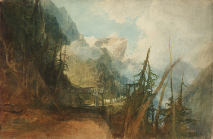 Joseph Mallord William Turner 'The St Gotthard Road between Amsteg and Wassen looking up the Reuss Valley' c.1803 or 1814-15
