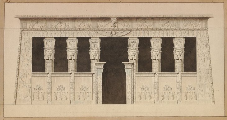 Dominique-Vivant Denon and Louis-Pierre Baltard ''The Temple at Dendera' 1802, from 'Voyage dans la Basse et la Hauté Egypte', vol.2, 1802, in plate 39, fig.3'