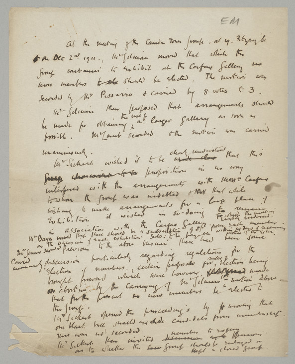 Explanatory Notes Written After the Meeting, page 1