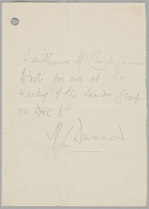 Malcolm Drummond 'Letter to ?Charles Ginner' Before 6 December 1913
