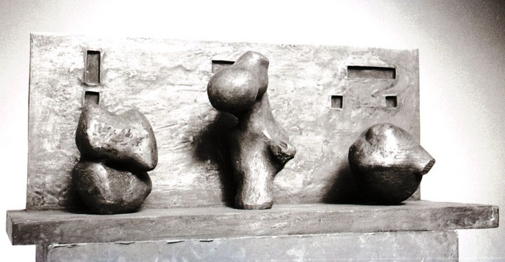 Henry Moore 'Three Motives Against a Wall No.2' 1958