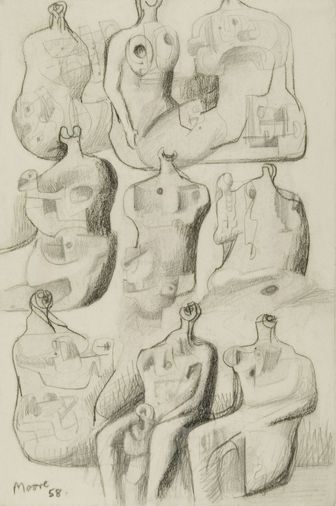 Henry Moore 'Ideas for Sculpture: Three Seated Figures' c.1938, c.1956