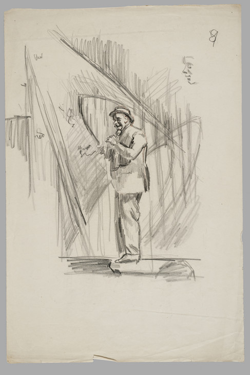 Walter Richard Sickert 'A Man in Hat and Jacket on Stage, ?Vernet's, Dieppe' ?c.1919-20