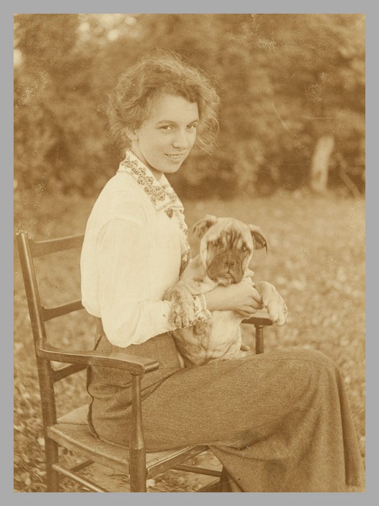 Madeline Knox with a Boxer Dog Early 1900s