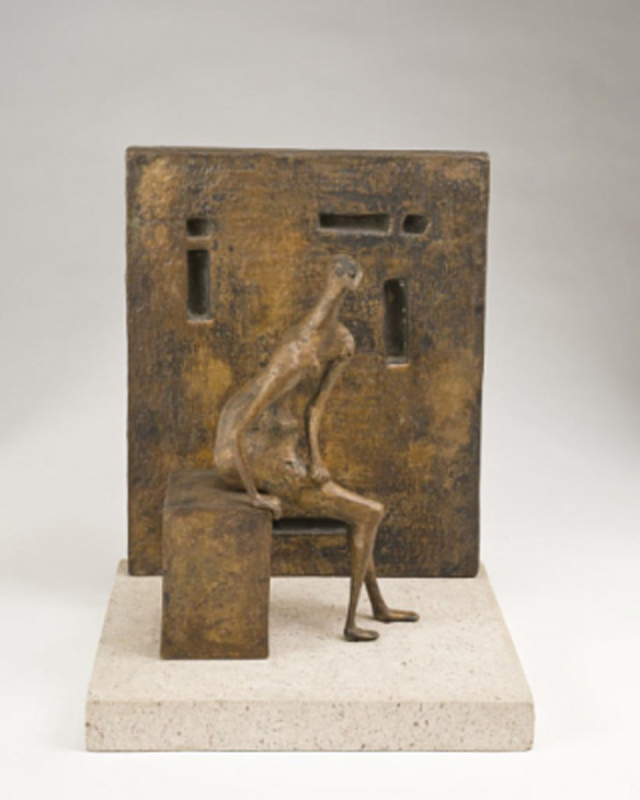 Henry Moore 'Maquette for Girl Seated Against Square Wall' 1957