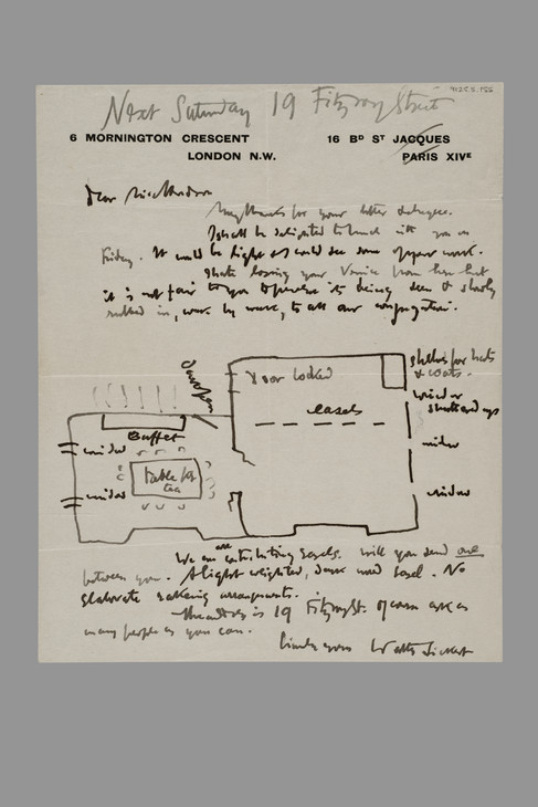 Walter Richard Sickert 'Letter to Anna Hope (Nan) Hudson' 1907