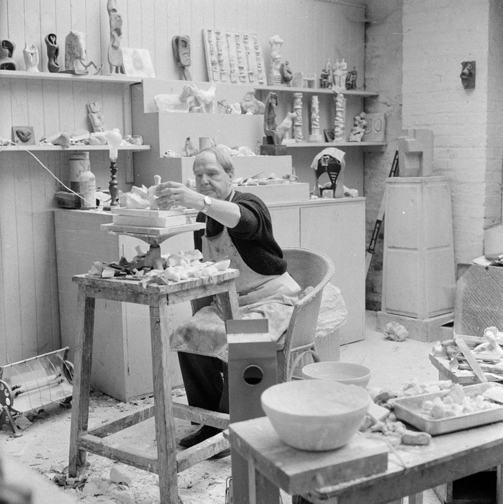 Larry Burrows 'Henry Moore at work in his Maquette Studio' 1959