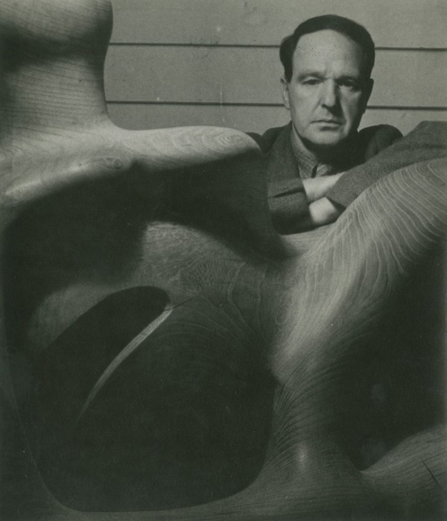 Henry Moore with Reclining Figure c.1948