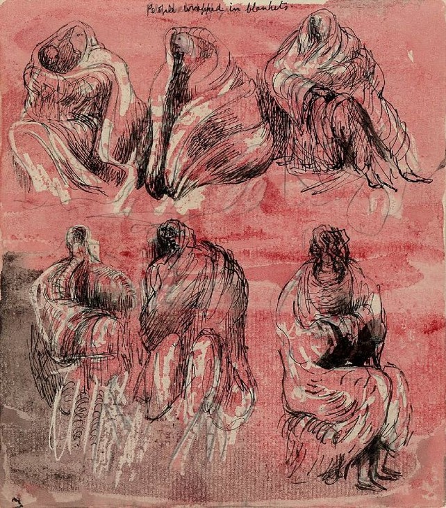 Henry Moore 'Six Seated Figures Wrapped in Blankets' 1940–1