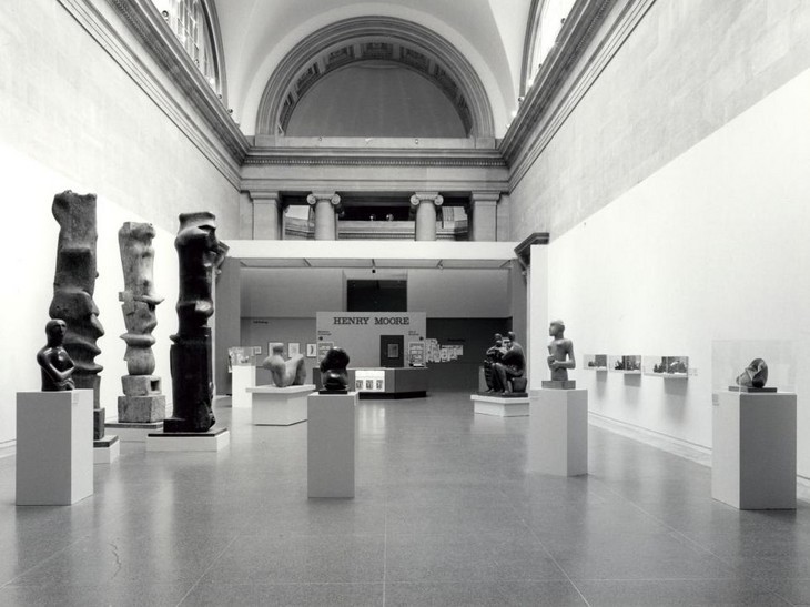 View of the Duveen Gallery showing works by Moore already in the Tate Gallery's collection at the time of the exhibition The Henry Moore Gift 1978