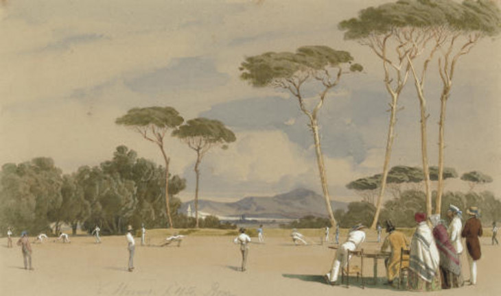 Carl Friedrich Heinrich Werner 'A Cricket Match in Rome Between Eton and the Rest of the World in the Gardens of the Villa Doria Pamphili' 1850