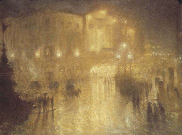 Arthur Hacker 'A Wet Night at Piccadilly Circus' 1910