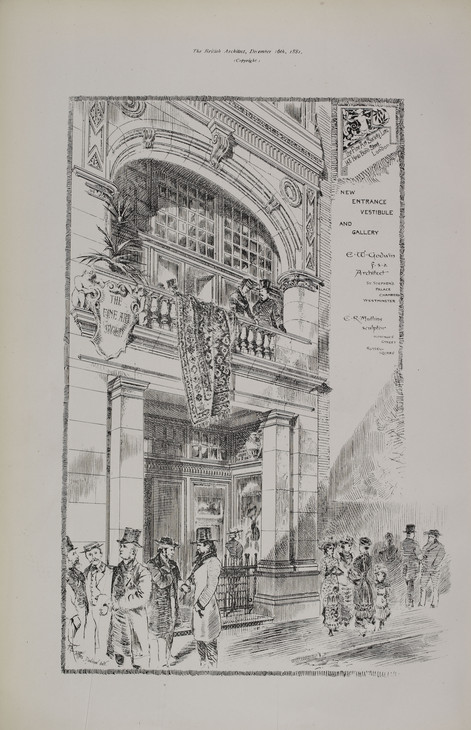 T. Raffles Davison 'The Fine Art Society: New Entrance, Vestibule and Gallery' 16 December 1881