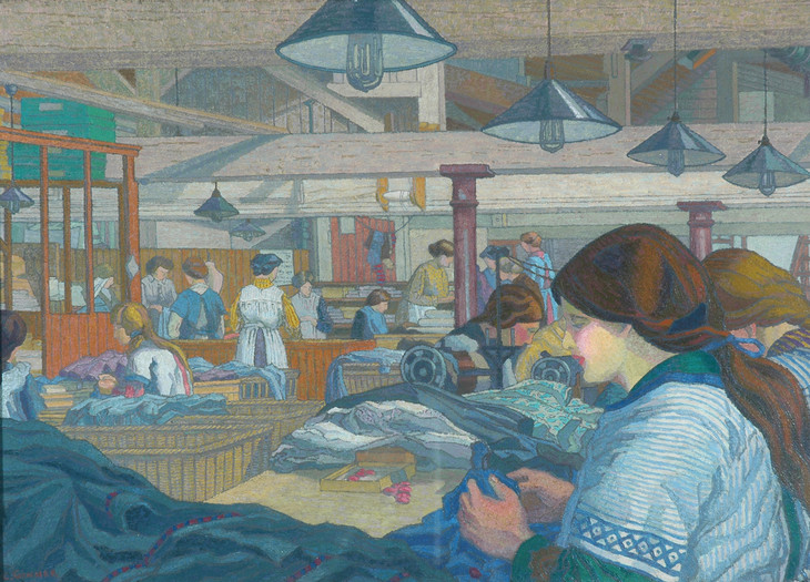 Charles Ginner 'The Dressmaking Factory' c.1914