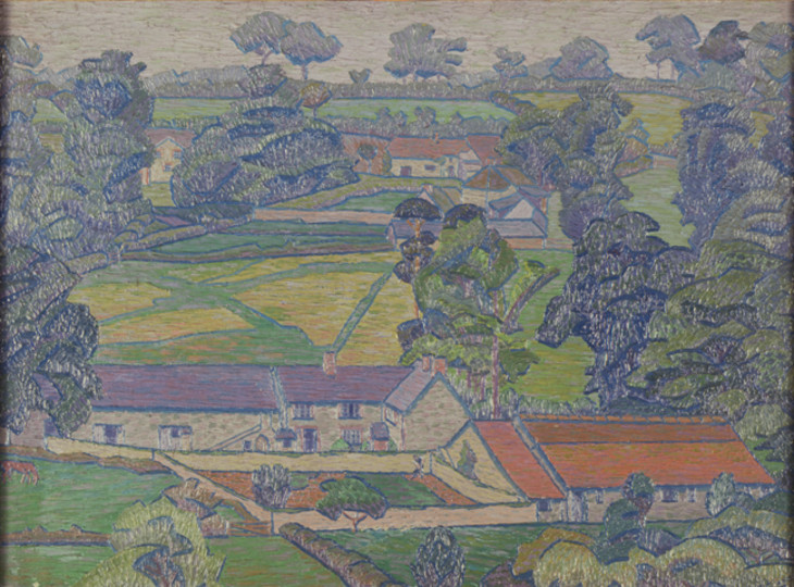 Charles Ginner 'Landscape with Farmhouses' 1912–13