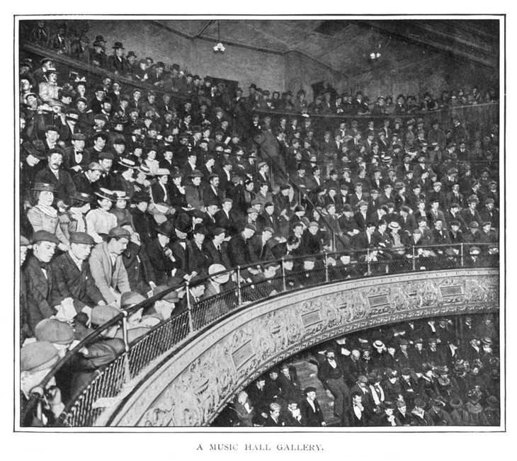 Gallery of a London Music Hall in 1900 1901
