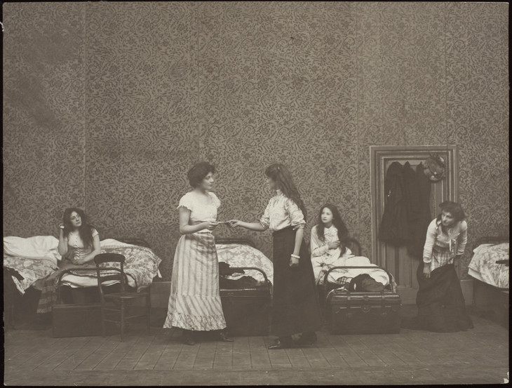 The Dormitory Scene in Cicely Hamilton's 'Diana of Dobson's' c.1908–9