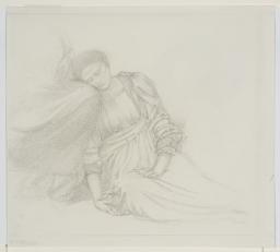Figure Study for ‘The Rose Bower’ (Briar Rose Series). Verso: Study of the Head of Merlin for ‘The Beguiling of Merlin’