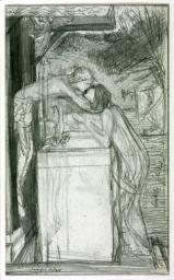 Composition Study for ‘The Merciful Knight’. Verso: Study for a Nativity
