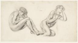 Two Studies of a Seated Male Nude for ‘The Liberation of St Peter’ in the Church of St Michael and All Angels, Lyndhurst, Hampshire