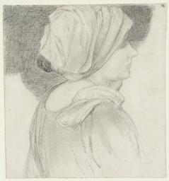 Study of the Head of a Female Attendant for ‘The Adoration of the Kings’