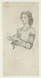 Study of Iseult for ‘The Marriage of Sir Tristram’. Verso: Figure of Sir Tristram