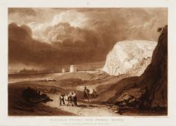 Martello Towers near Bexhill, Sussex, engraved by William Say, Joseph Mallord William Turner, 1811, Etching and mezzotint on paper