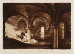 The Crypt of Kirkstall Abbey, Joseph Mallord William Turner, 1812, Etching, aquatint and mezzotint on paper