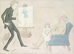 A Momentary Vision that Once Befell Young Millais, Max Beerbohm, 1916, Graphite and watercolour on paper