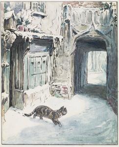 Simpkin Goes Out, Helen Beatrix Potter, c.1902, Ink, watercolour and gouache on paper