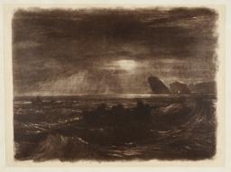 Moonlight at Sea, Joseph Mallord William Turner, date not known, Mezzotint engraving on paper