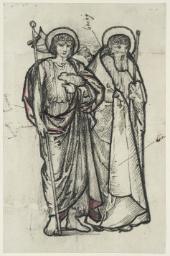 Design for a Window: Two Male Saints