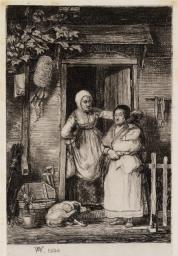 The Cottage Door, Sir David Wilkie, date not known, Etching on paper on paper